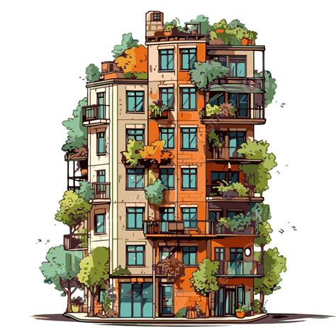 Cartoon Apartment Building