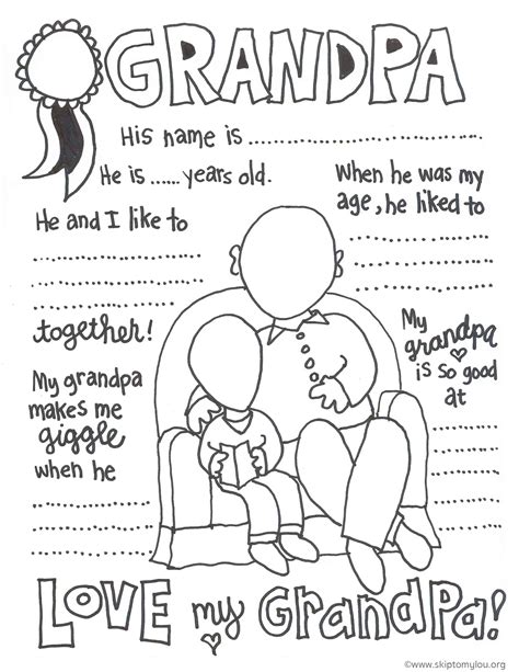 The CUTEST Grandparents Day Coloring Pages | Skip To My Lou | Father's ...