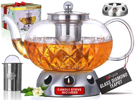 Buy Pykal Glass Tea Pot With Removable Infuser - 40 Oz - Candle Warmer ...