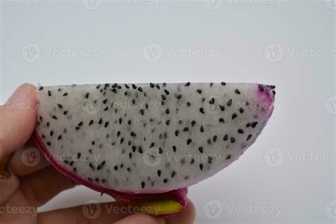 Dragon fruit, a fruit with many seeds, on a white background 27719926 ...