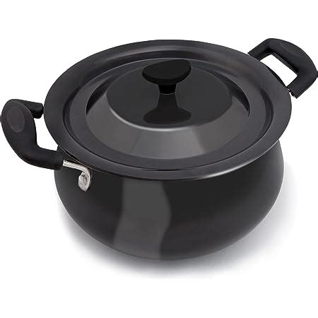 Buy Amazon Brand - Solimo Hard Anodized Handi with Lid, 2.5 L ...