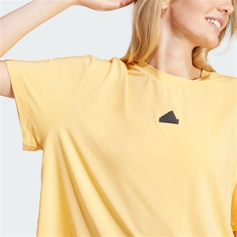 adidas City Escape Loose Crop Tee - Yellow | Free Shipping with adiClub ...