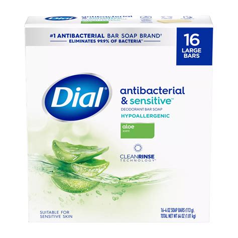 Dial Bar Soap, Antibacterial & Sensitive, Aloe Scent, 16 pk./4 oz. | BJ ...