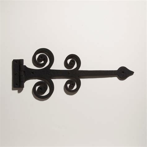Large Four Curl Cast Iron Strap Hinge - Black Powder Coat | Signature ...