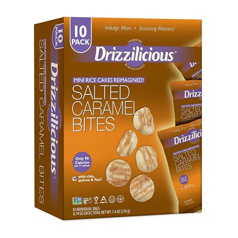 Drizzilicious Salted Caramel Mini Rice Cakes 10 Pack - Vegan Air Popped Chia Quinoa Flax Snacks ... - where to buy drizzilicious rice cakes