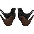 Buy LADROX Creative Brown and Black Glossy Ceramic Birds Figurines Home ...