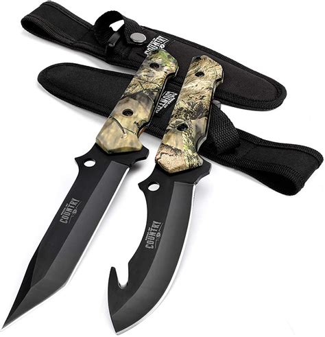 MOSSY OAK Fixed Blade Hunting Knife Set - 2 Piece, Full Tang Handle ...