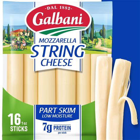 Galbani Low Moisture Part Skim Mozzarella String Cheese, 16 oz, 16 Ct ...