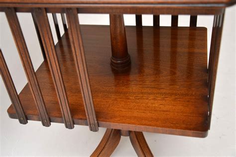 Antique Regency Style Leather Top Revolving Bookcase / Side Table ...