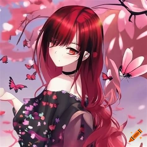 Anime girl with red hair holding a gun on Craiyon