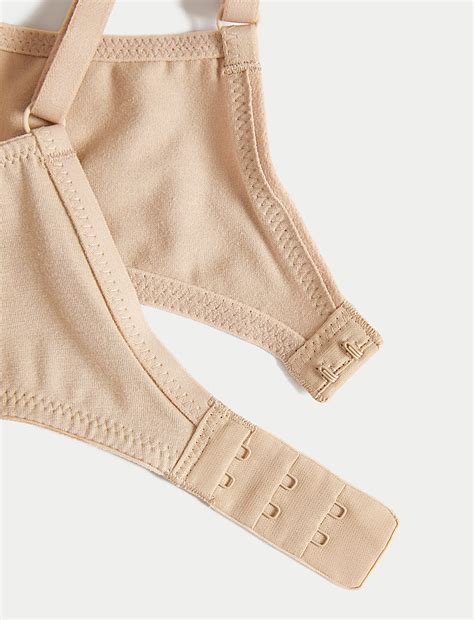 Buy 3pk Cotton Wired Full Cup Bras A-E at Marks & Spencer