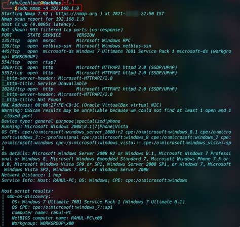 Nmap Vulnerability Scan 的图像结果