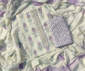 ABODH COLOURS Pure Cotton Self Design, Printed Salwar Suit Material ...