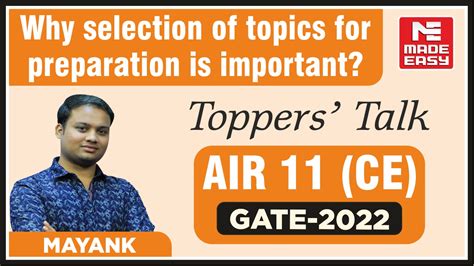 GATE Toppers Talk Video Gallery – Success Stories by MADE EASY