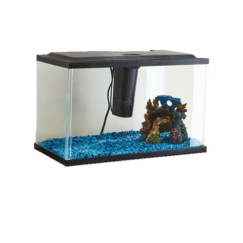 Aqua Culture 5-Gallon Glass Fish Tank LED Aquarium Starter Kit ...