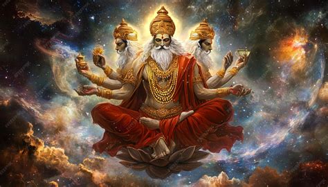 Hindu Believes in god Brahma Hindu Brahma illustration of digital art ...