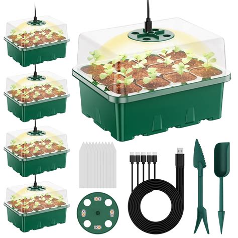 Nbplus Seed Starter Tray With Grow Light 5 Pack 60 | Desertcart INDIA