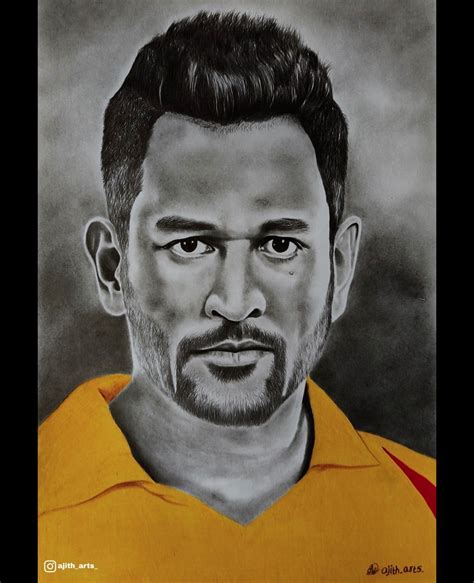 Ms Dhoni Pencil Art: A Tribute to the Legendary Captain