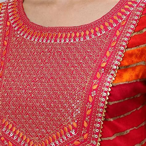 Buy anubhutee Pink Leheriya Printed Festive Straight Cotton Kurta Suit ...