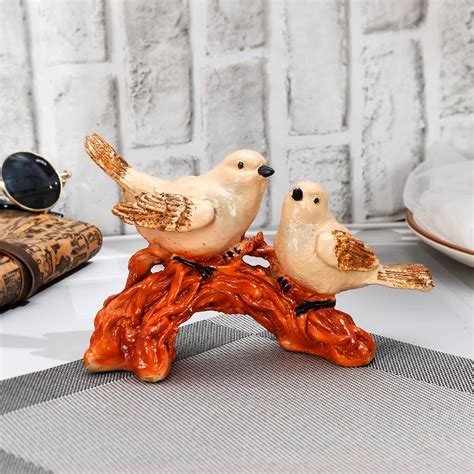 Buy Shilp Saga Handcrafted Beautiful 2 Birds Sitting On Tree Branch ...