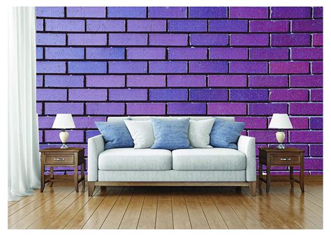 Mala's Decor Beautiful Purple Bricks Background Wallpaper Wall Stickers ...
