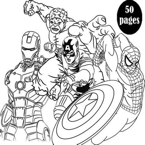 Best Gift Super Hero Coloring Pages 50 Pages PDF Coloring Pages for ...
