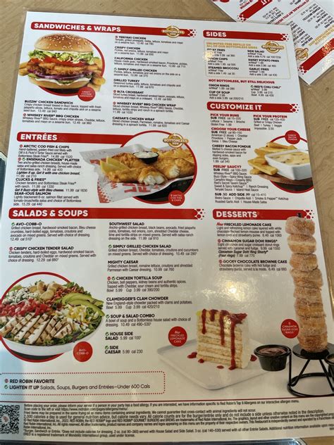 Red Robin Menu With Prices 2024 Usa Printable Pdf - Printable Free ...