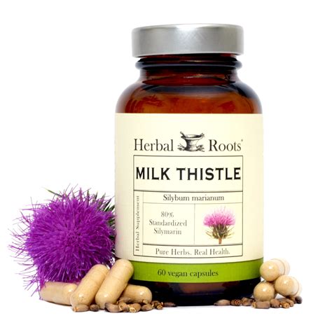 Milk Thistle Capsules by Herbal Roots | Organic Milk Thistle Seed & Extract | One Size, Natural ...