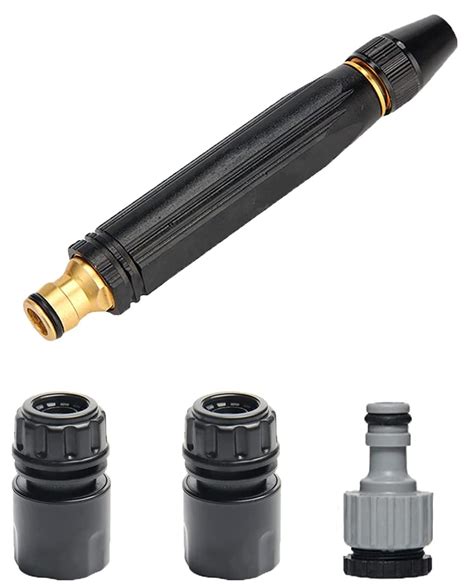 Garden Hose Nozzle Kit, Adjustable Water Spray Gun 3pcs Pvc Hose Quick ...