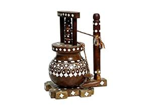 kbl Wooden Matka Madhani for Decoration (3 inches, Brown) : Amazon.in ...