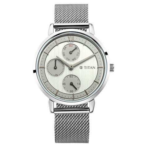 2652SM01-Titan Women's Regal: Roman Numeral Silver Dial & Metal Strap
