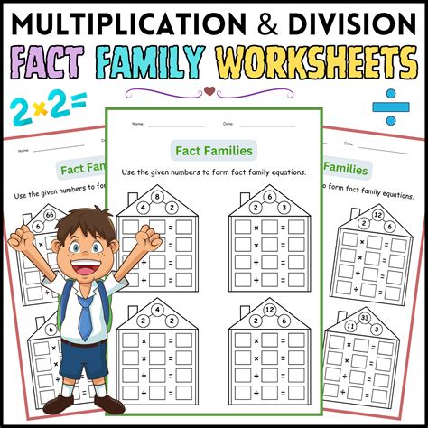 Free Printable Multiplication Fact Family Worksheets & Fun! - Printable ...
