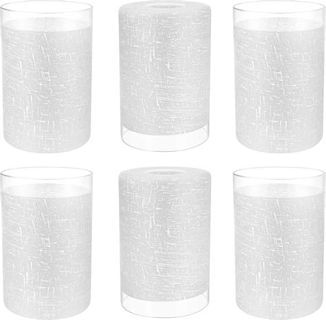 Canomo 6 Packs White Linen Frosted Glass Lamp Shade, 6" x 4" Cylinder ...