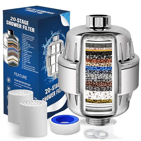 HOUSLET 20 Stage Shower Filter for Hard Water Shower Head Filter with 2 ...