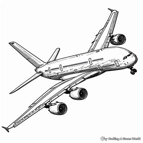 A380 Airplane Coloring Pages - Free & Printable!