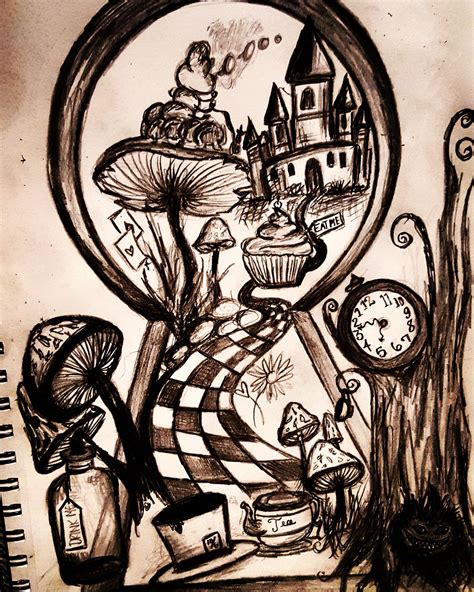 Alice In Wonderland Drawing Ideas