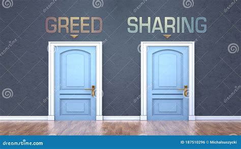 Greed and Sharing As a Choice - Pictured As Words Greed, Sharing on ...