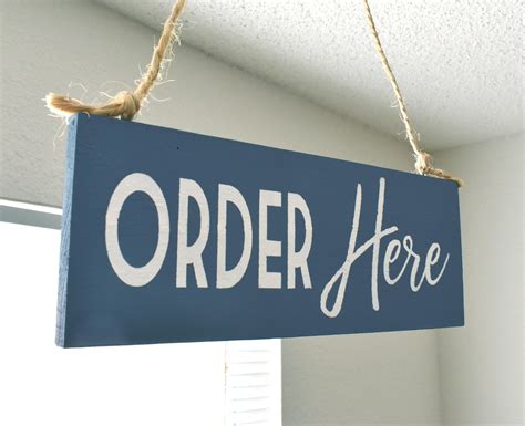 Order Here Sign | Restaurant Cafe Coffee Shop Signs | Overhead Double ...