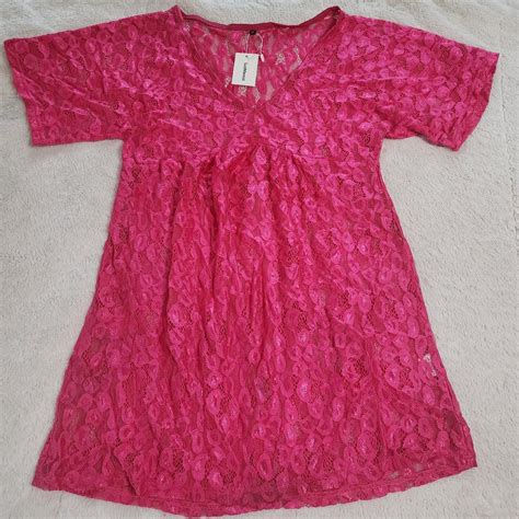 Pink Lace Swimsuit Cover-up This item is new. It is... - Depop