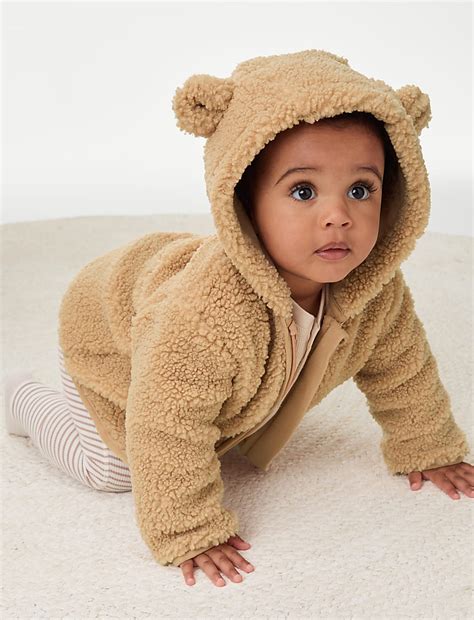 Buy Borg Hooded Jacket (0-3 Yrs) at Marks & Spencer