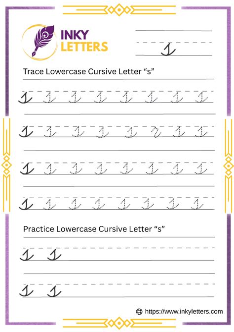 Cursive S - Worksheets and Tutorial (Uppercase + Lowercase)