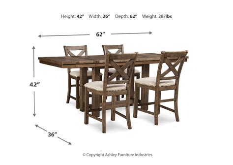Moriville Counter Height Dining Table and 4 Bar Stools Set