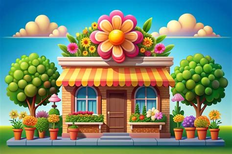Flower Shop Cartoon 的图像结果