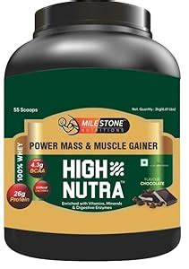 MILESTONE NUTRITIONS (POWER MASS & MUSCLE GAINER) | 26G PROTEIN | 55 ...