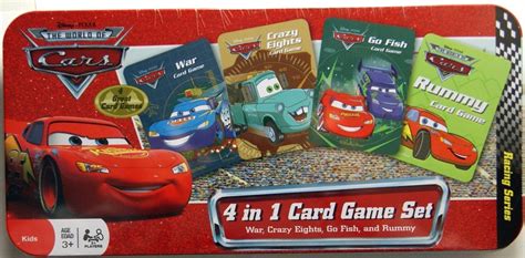 Buy Disney Pixar THE WORLD OF CARS 4 in 1 Card Games Tin Box Set- WAR ...