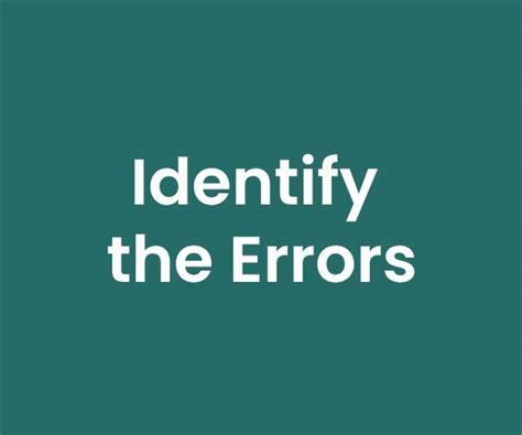 Identify the Errors – English Questions and Answers | Identify the ...