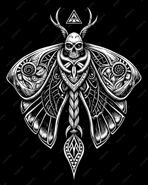 An ancient protective amulet in the form of a butterfly with skull on ...