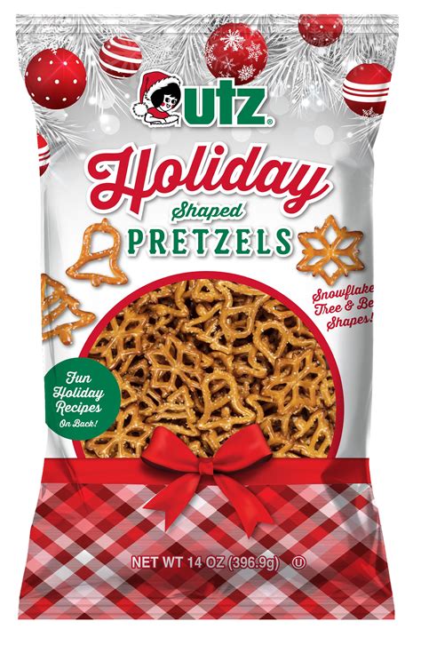 Utz Holiday Shaped Mini Pretzels, Christmas Tree, Star, Bell, Salty ...