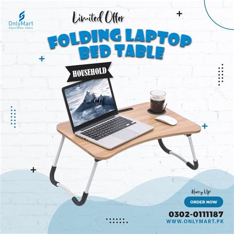 Folding Laptop Bed Table - Only Mart - Order Now!