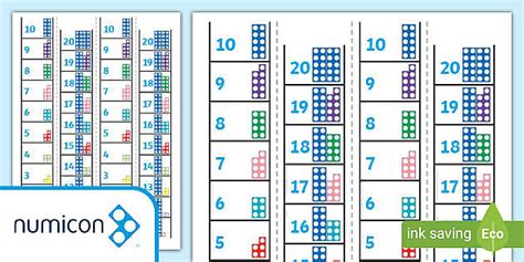 Number Ladder 0-20 Counting Numicon Shapes